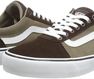 Vans Unisex Ward Deluxe Retro Suede - Low Platform Lace-up Sneaker - Brown/White Women 11 Men 9.5, 11 Women/9.5 Men