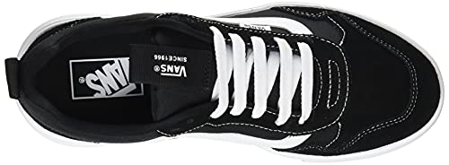 Vans Men's Low-Top Trainers Sneaker, Suede Canvas Black White, 13