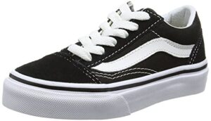 vans kids old skool black/true white skate shoe, black/white, 3 little kid
