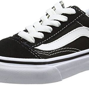 Vans Kids Old Skool Black/True White Skate Shoe, Black/White, 3 Little Kid