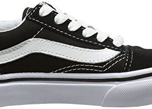 Vans Kids Old Skool Black/True White Skate Shoe, Black/White, 3 Little Kid