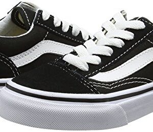 Vans Kids Old Skool Black/True White Skate Shoe, Black/White, 3 Little Kid