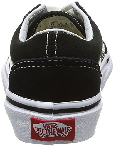 Vans Kids Old Skool Black/True White Skate Shoe, Black/White, 3 Little Kid