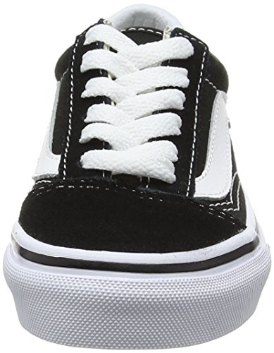 Vans Kids Old Skool Black/True White Skate Shoe, Black/White, 3 Little Kid