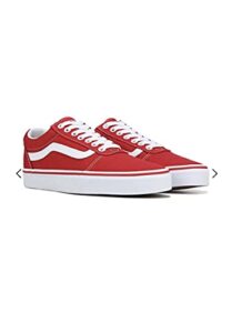 vans ward low top sneaker – racing red/white (9.5) (racing red/white)