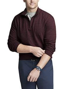 van heusen men’s tall flex long sleeve 1/4 zip ottoman solid shirt, dark cabernet, 2x-large big
