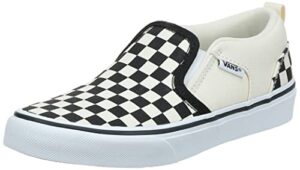 vans asher, women’s low-top sneakers, white (checkerboard/black/white), 6.5 us