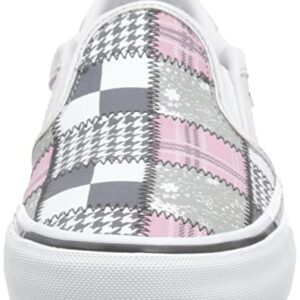 Vans Unisex Asher Canvas Low Platform Slip On Sneaker - Deluxe Patchwork Light Grey 9