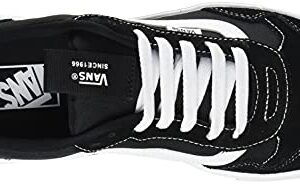 Vans Men's Low-Top Trainers Sneaker, Suede Canvas Black White, 9.5