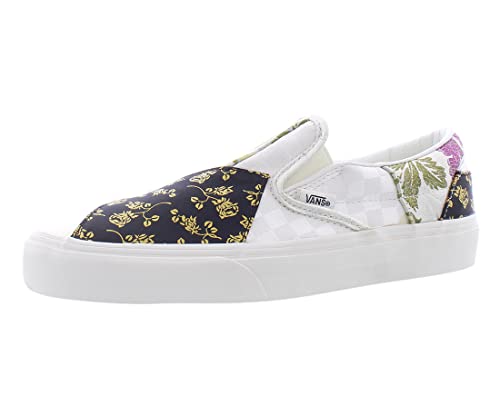 Vans Women's UA Classic Slip-On, Patchwork/True White, 8 Medium US