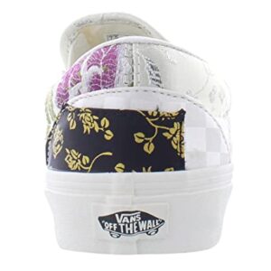 Vans Women's UA Classic Slip-On, Patchwork/True White, 8 Medium US