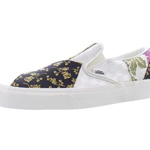 Vans Women's UA Classic Slip-On, Patchwork/True White, 8 Medium US