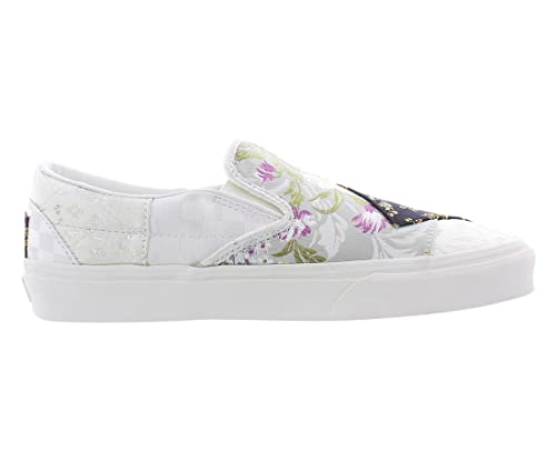 Vans Women's UA Classic Slip-On, Patchwork/True White, 8 Medium US