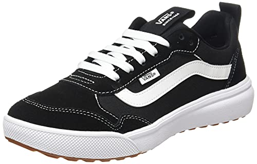 Vans Men's Low-Top Trainers Sneaker, Suede Canvas Black White, 11.5