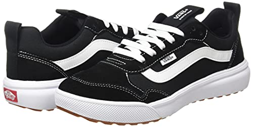 Vans Men's Low-Top Trainers Sneaker, Suede Canvas Black White, 11.5