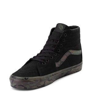 vans sk8 hi skate shoe – black/camo (m10.5)