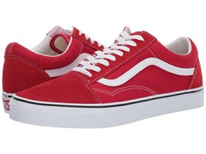 vans men’s old skool sneaker, racing red/true white, size 9