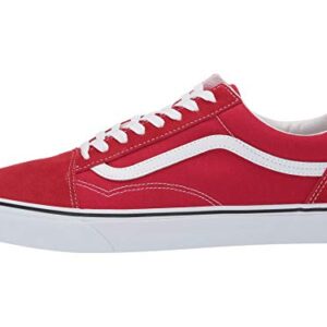 Vans Men's Old Skool Sneaker, Racing Red/True White, Size 9