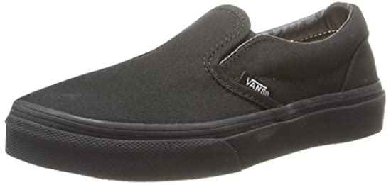 Vans Kids Unisex Classic Slip On, Black/Black, Size 12 Little Kid