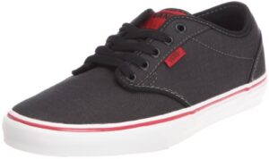 vans atwood low skateboard shoes, black/chili size 9 mens 10.5 womens