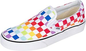 vans unisex authentic skate shoe sneaker (13 women / 11.5 men m us, (checkerboard) rainbow/true white 7267)