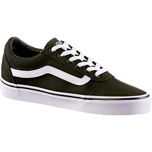 Vans Women's Low-Top Trainers Sneaker, Black Canvas Black White 187, 10