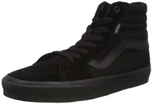 vans men’s hi-top trainers sneaker, suede canvas black black, 10.5
