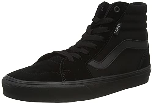 Vans Men's Hi-Top Trainers Sneaker, Suede Canvas Black Black, 10.5