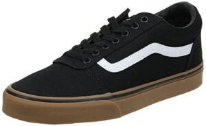 vans men’s ward sneaker, black ((canvas) black/gum 7hi), 11