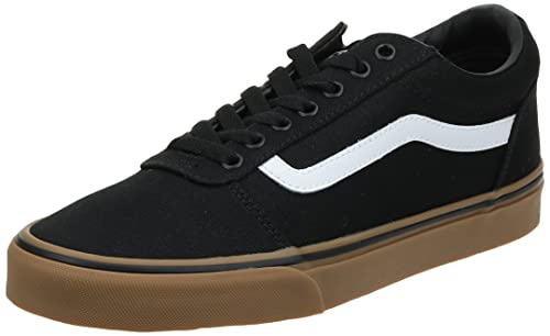 Vans Men's Ward Sneaker, Black ((Canvas) Black/Gum 7hi), 11