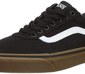 Vans Men's Ward Sneaker, Black ((Canvas) Black/Gum 7hi), 11