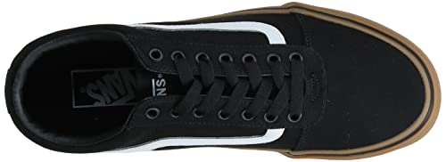 Vans Men's Ward Sneaker, Black ((Canvas) Black/Gum 7hi), 11