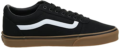 Vans Men's Ward Sneaker, Black ((Canvas) Black/Gum 7hi), 11