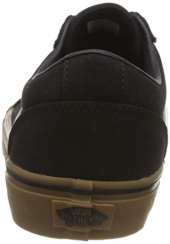 Vans Men's Ward Sneaker, Black ((Canvas) Black/Gum 7hi), 11