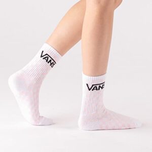 Vans, Women's Crew Socks - 3 Pair Pack (6.5-10, Black/White/Pink Checks)