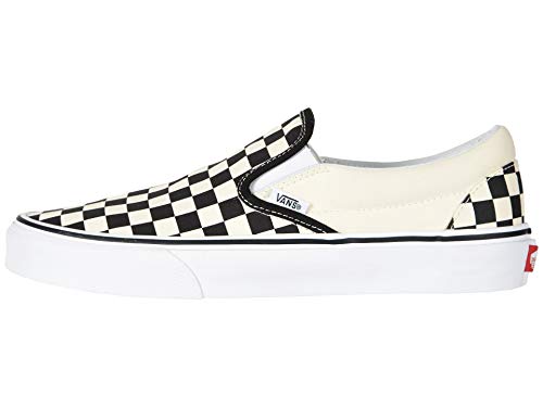 Vans Women's Classic Slip On Trainers, Black/White/Checkerboard, 7 Women/5.5 Men