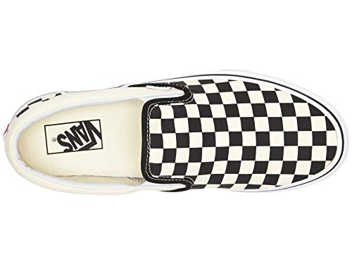 Vans Women's Classic Slip On Trainers, Black/White/Checkerboard, 7 Women/5.5 Men