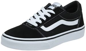 vans girls low-top sneakers, black suede canvas black white iju, 6 uk