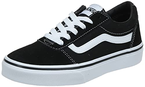 Vans Girls Low-Top Sneakers, Black Suede Canvas Black White Iju, 6 UK