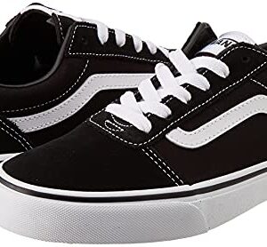 Vans Girls Low-Top Sneakers, Black Suede Canvas Black White Iju, 6 UK