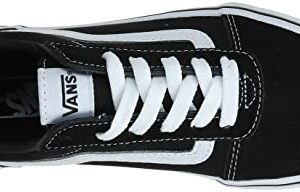 Vans Girls Low-Top Sneakers, Black Suede Canvas Black White Iju, 6 UK