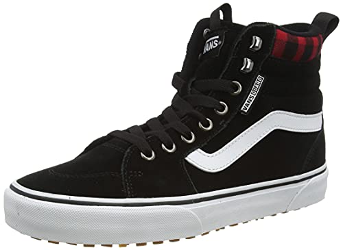 Vans Men's Hi-Top Trainers Sneaker, Suede Black Red Plaid, 12