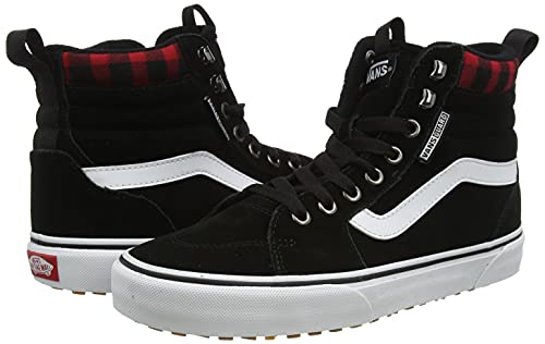 Vans Men's Hi-Top Trainers Sneaker, Suede Black Red Plaid, 12