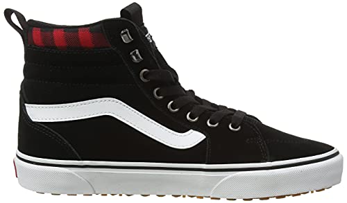 Vans Men's Hi-Top Trainers Sneaker, Suede Black Red Plaid, 12