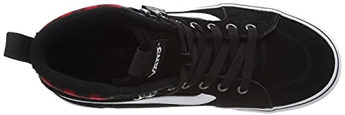 Vans Men's Hi-Top Trainers Sneaker, Suede Black Red Plaid, 12