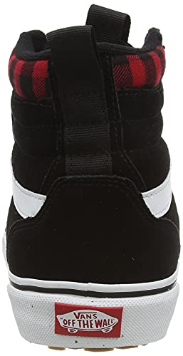 Vans Men's Hi-Top Trainers Sneaker, Suede Black Red Plaid, 12