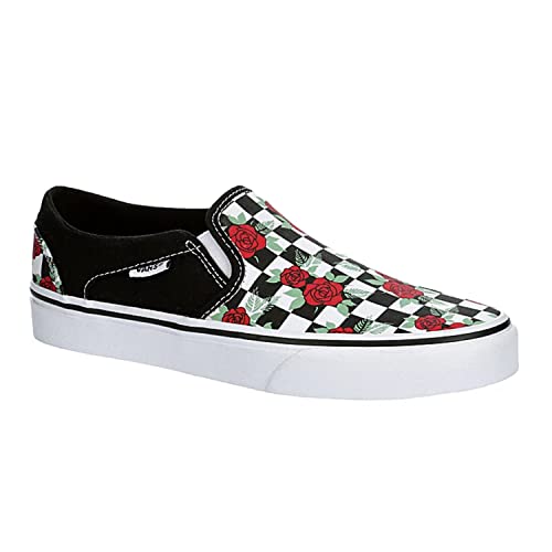 Vans Unisex Asher Slip On Sneaker - Multi Checkeredboard - Black 9.5