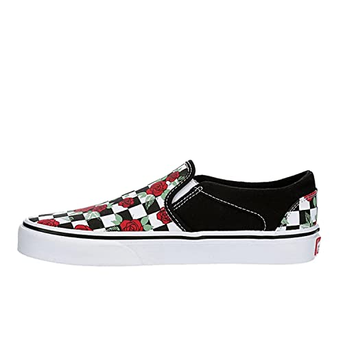 Vans Unisex Asher Slip On Sneaker - Multi Checkeredboard - Black 9.5