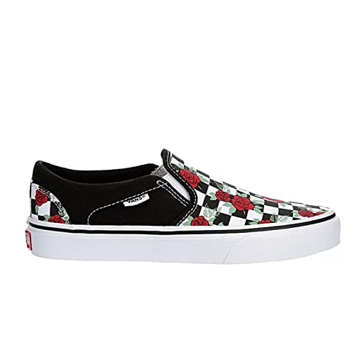 Vans Unisex Asher Slip On Sneaker - Multi Checkeredboard - Black 9.5