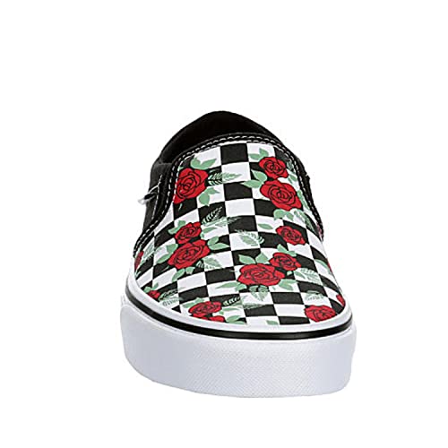 Vans Unisex Asher Slip On Sneaker - Multi Checkeredboard - Black 9.5